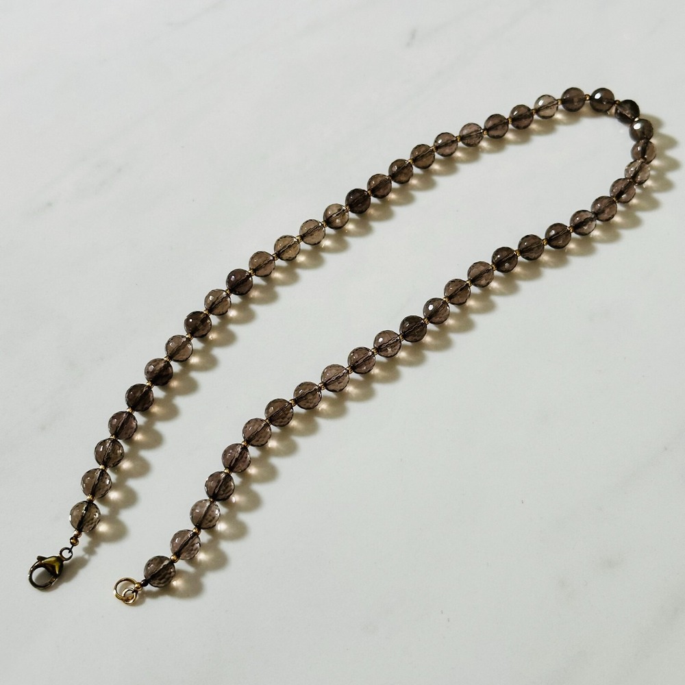 Estate Smoky Brown Quartz Crystal Style Bead Necklace The Jewelers at Macy's - Picture 1 of 6